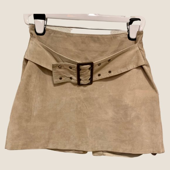 Moda International Dresses & Skirts - Tan Leather Mini Skirt